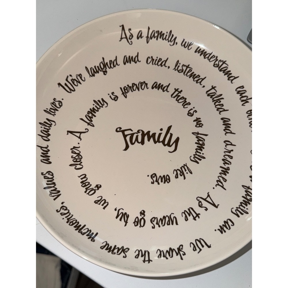 Carson Life is a Circle Family Decorative Plate Cream Ceramic 10.5 Inch